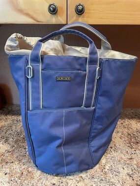 Ariat Royal Blue Canvas Tote with Cream Trim